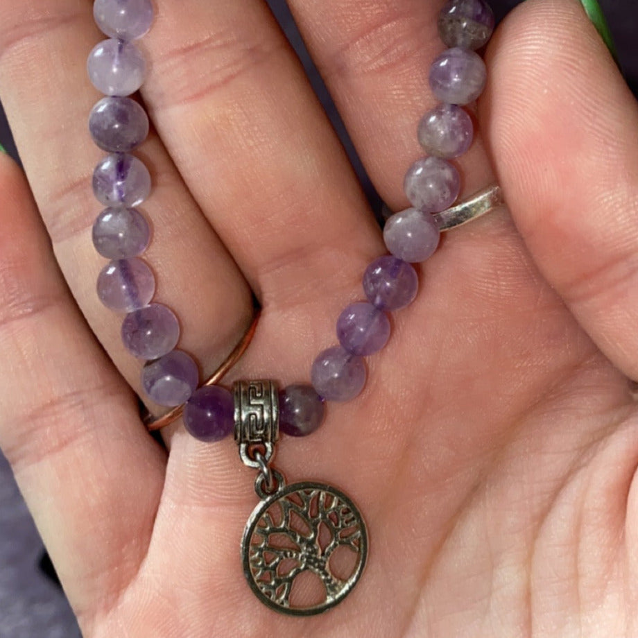 Amethyst Tree Pendant Bracelet
