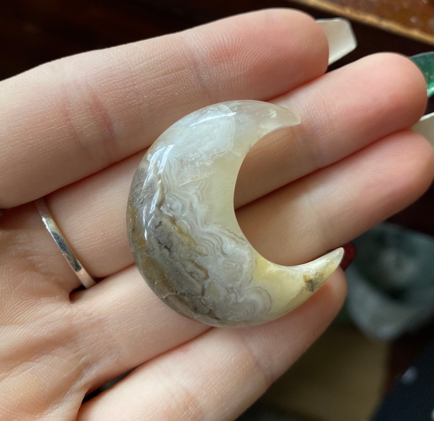 Plume Agate Moon