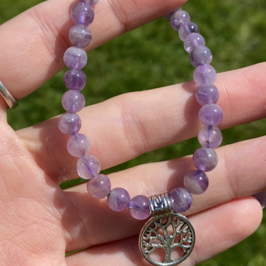 Amethyst Tree Pendant Bracelet