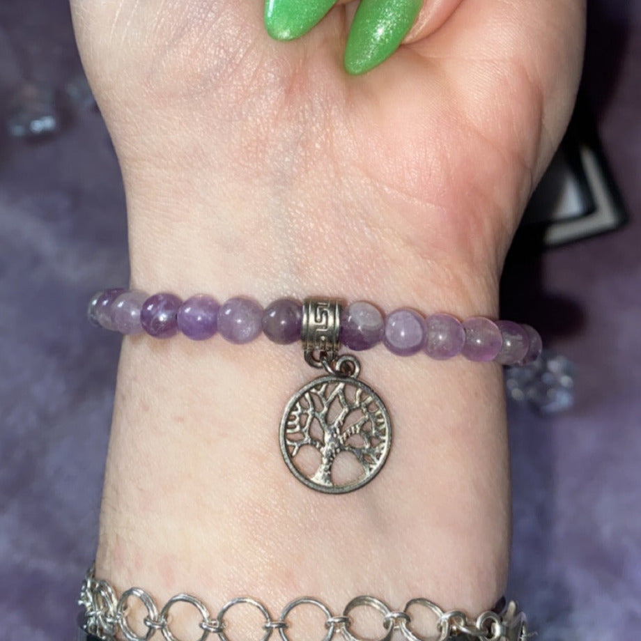 Amethyst Tree Pendant Bracelet