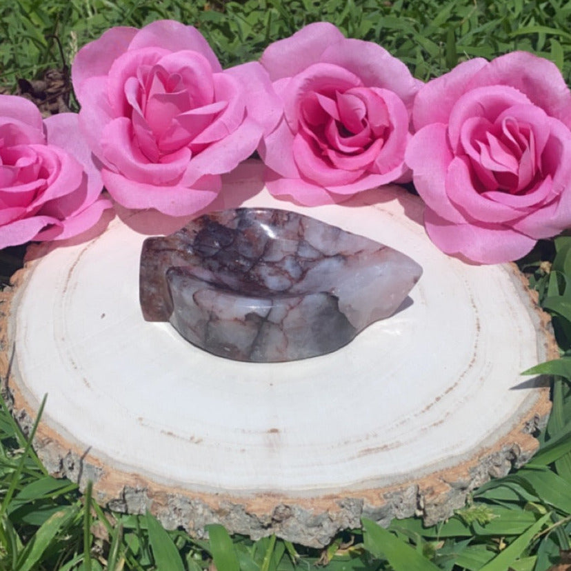 Fire Quartz Leaf Bowl