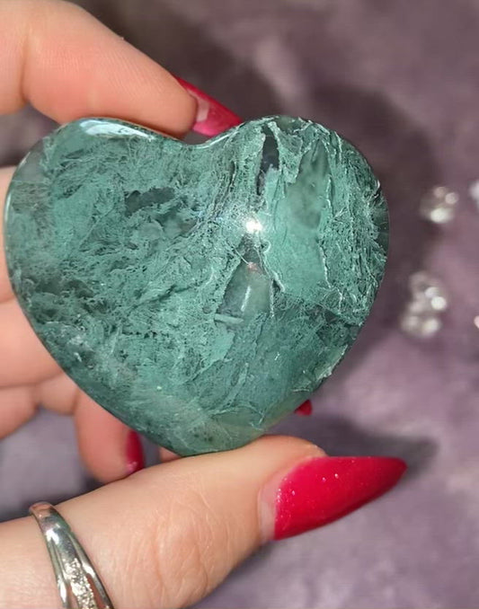 Moss Agate Heart A