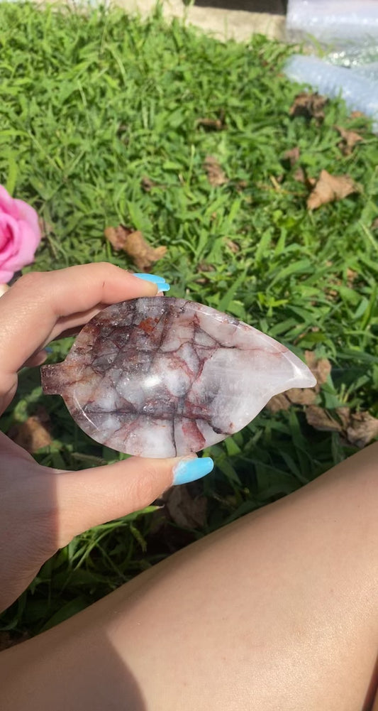 Fire Quartz Leaf Bowl